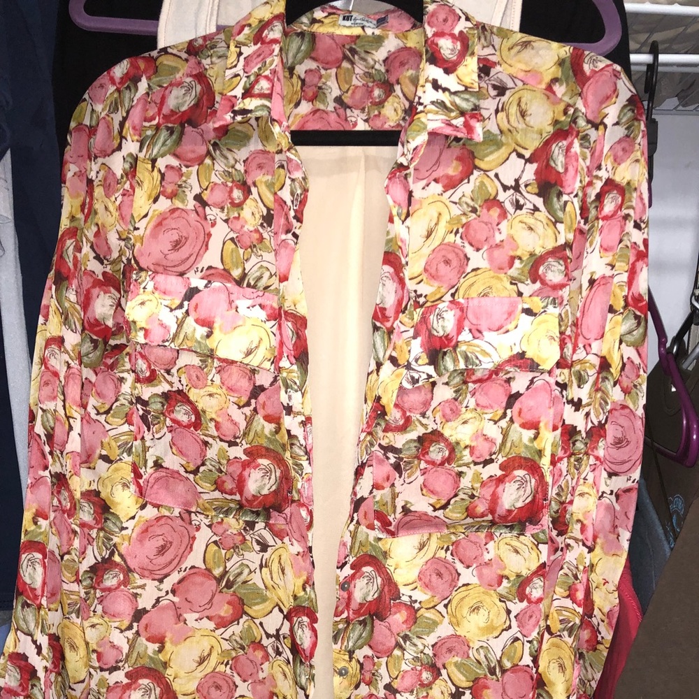 Sheer floral blouse